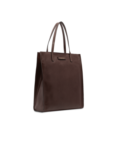 Borsa shopper verticale in pelle The Bridge Mirra – Moka/Oro - foto 2