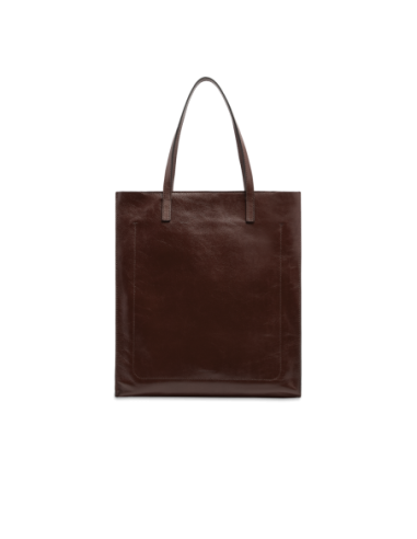 Borsa shopper verticale in pelle The Bridge Mirra – Moka/Oro - foto 3