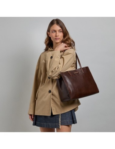 Borsa shopper in pelle The Bridge Mirra – Moka/Oro - foto 5
