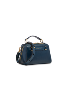 Borsa a mano piccola in pelle con tracolla The Bridge Laura – Notte/Oro - foto 1 2
