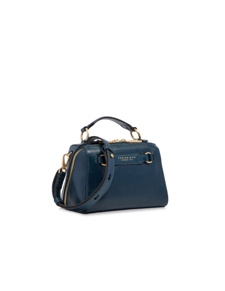 Borsa a mano piccola in pelle con tracolla The Bridge Laura – Notte/Oro - foto 2
