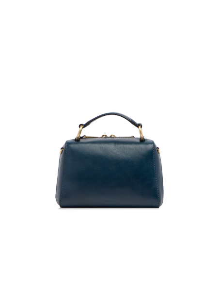 Borsa a mano piccola in pelle con tracolla The Bridge Laura – Notte/Oro - foto 3
