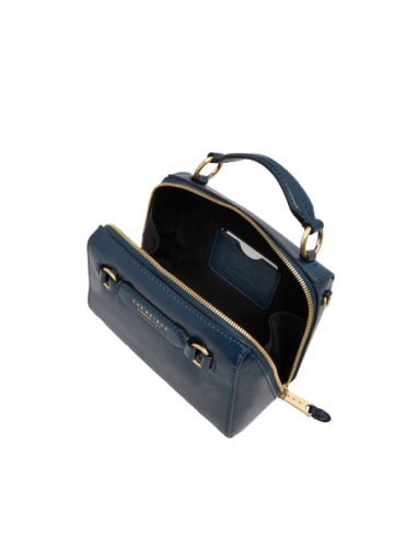 Borsa a mano piccola in pelle con tracolla The Bridge Laura – Notte/Oro - foto 4