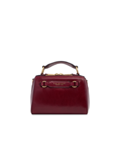 Borsa a mano piccola in pelle con tracolla The Bridge Laura – Barolo/Oro - foto 1