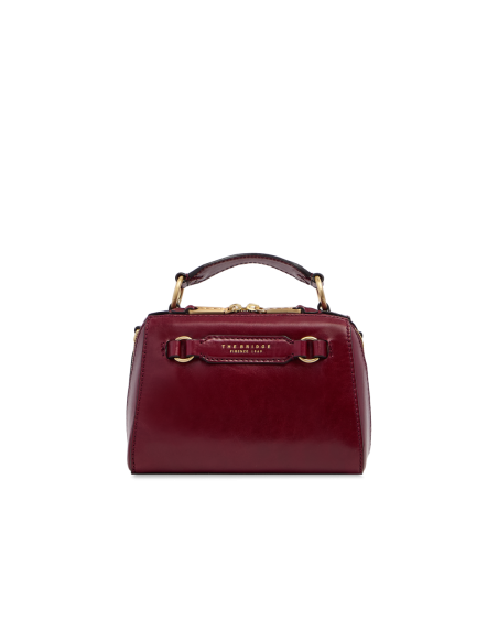 Borsa a mano piccola in pelle con tracolla The Bridge Laura – Barolo/Oro - foto 1