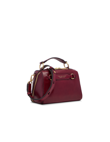 Borsa a mano piccola in pelle con tracolla The Bridge Laura – Barolo/Oro - foto 2