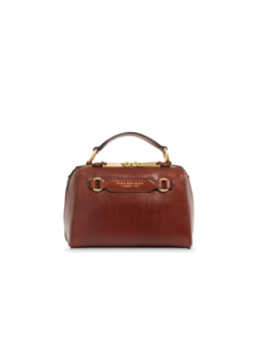 Borsa a mano piccola in pelle con tracolla The Bridge Laura – Marrone/Oro - foto 1