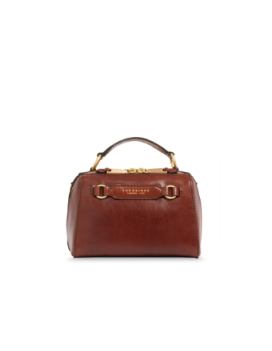 Borsa a mano piccola in pelle con tracolla The Bridge Laura – Marrone/Oro - foto 1