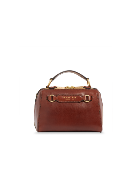 Borsa a mano piccola in pelle con tracolla The Bridge Laura – Marrone/Oro - foto 1