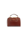 Borsa a mano piccola in pelle con tracolla The Bridge Laura – Marrone/Oro