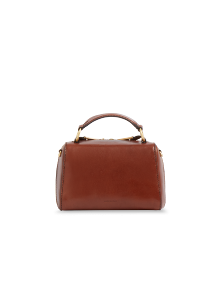 Borsa a mano piccola in pelle con tracolla The Bridge Laura – Marrone/Oro - foto 3