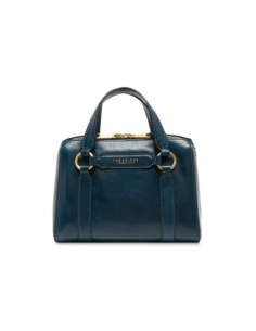 Borsa a mano media in pelle con zip e tracolla The Bridge Laura – Notte/Oro - foto 1