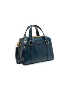 Borsa a mano media in pelle con zip e tracolla The Bridge Laura – Notte/Oro - foto 1 2
