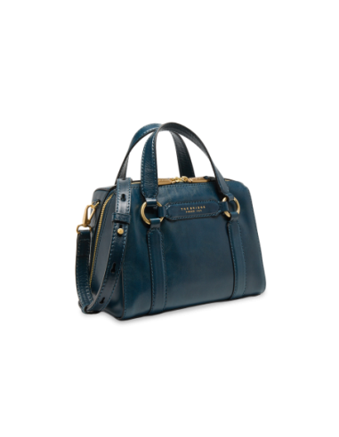 Borsa a mano media in pelle con zip e tracolla The Bridge Laura – Notte/Oro - foto 2
