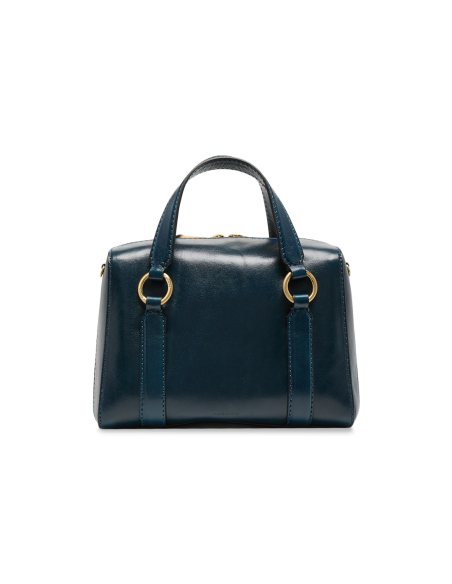 Borsa a mano media in pelle con zip e tracolla The Bridge Laura – Notte/Oro - foto 3