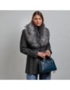Borsa a mano media in pelle con zip e tracolla The Bridge Laura – Notte/Oro