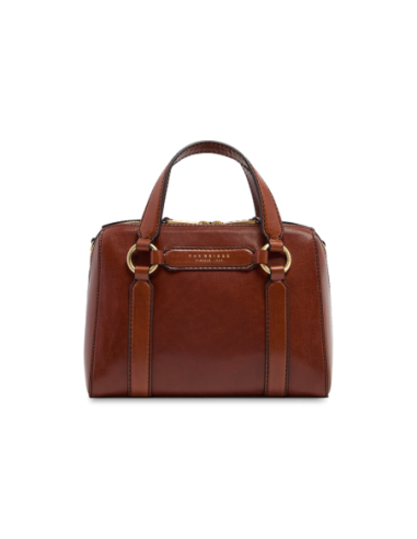 Borsa a mano media in pelle con zip e tracolla The Bridge Laura – Marrone/Oro - foto 1