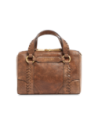 Borsa a mano in pelle cracklé con tracolla The Bridge Laura Wow – Moka/Oro