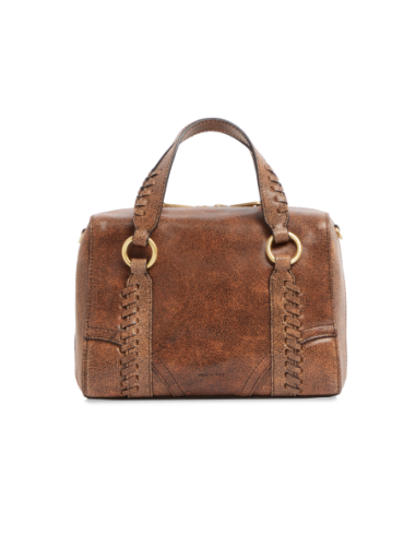 Borsa a mano in pelle cracklé con tracolla The Bridge Laura Wow – Moka/Oro - foto 3