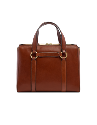 Borsa a mano grande in pelle con zip e tracolla The Bridge Laura – Marrone/Oro - foto 1