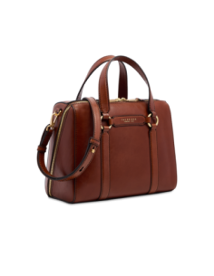 Borsa a mano grande in pelle con zip e tracolla The Bridge Laura – Marrone/Oro - foto 1 2