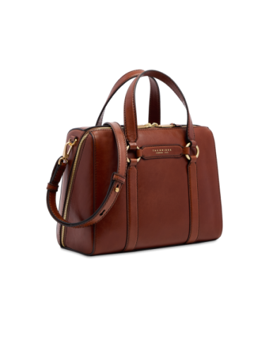 Borsa a mano grande in pelle con zip e tracolla The Bridge Laura – Marrone/Oro - foto 2