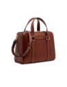 Borsa a mano grande in pelle con zip e tracolla The Bridge Laura – Marrone/Oro