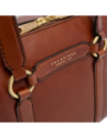 Borsa a mano grande in pelle con zip e tracolla The Bridge Laura – Marrone/Oro