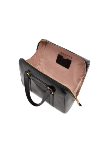 Borsa a mano grande in pelle con zip e tracolla The Bridge Laura – Nero/Oro - foto 4