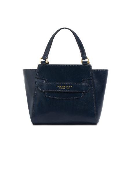 Borsa a mano in pelle con tracolla The Bridge Lucrezia – Notte/Oro - foto 1