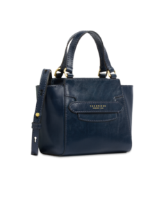 Borsa a mano in pelle con tracolla The Bridge Lucrezia – Notte/Oro - foto 1 2