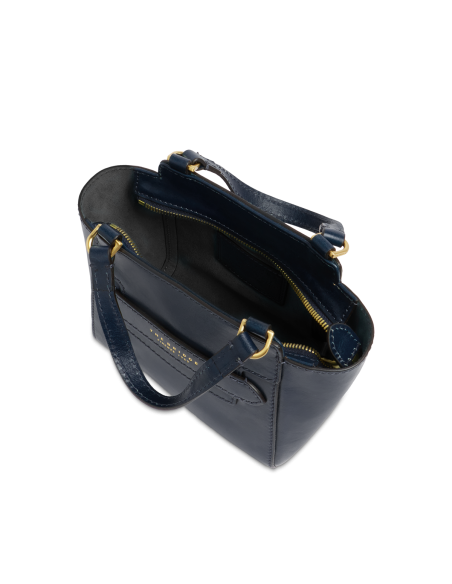 Borsa a mano in pelle con tracolla The Bridge Lucrezia – Notte/Oro - foto 4