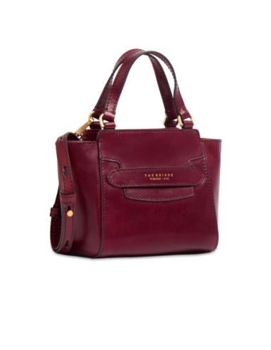 Borsa a mano in pelle con tracolla The Bridge Lucrezia – Barolo/Oro - foto 2