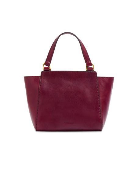 Borsa a mano in pelle con tracolla The Bridge Lucrezia – Barolo/Oro - foto 3
