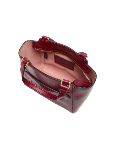 Borsa a mano in pelle con tracolla The Bridge Lucrezia – Barolo/Oro - foto 4