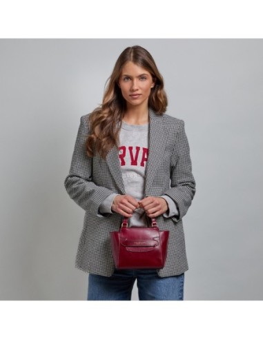 Borsa a mano in pelle con tracolla The Bridge Lucrezia – Barolo/Oro - foto 6