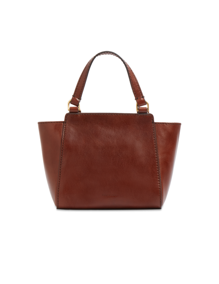 Borsa a mano in pelle con tracolla The Bridge Lucrezia – Marrone/Oro - foto 3