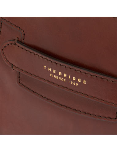 Borsa a mano in pelle con tracolla The Bridge Lucrezia – Marrone/Oro - foto 5