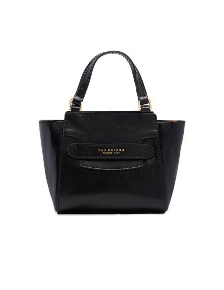 Borsa a mano in pelle con tracolla The Bridge Lucrezia – Nero/Oro - foto 1