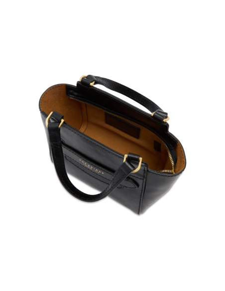 Borsa a mano in pelle con tracolla The Bridge Lucrezia – Nero/Oro - foto 4