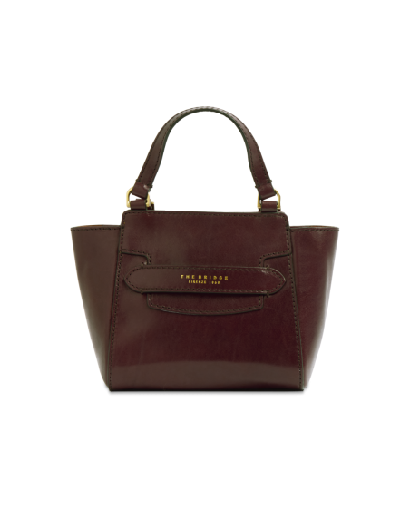 Borsa a mano in pelle con tracolla The Bridge Lucrezia – Moka/Oro - foto 1