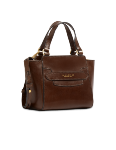 Borsa a mano in pelle con tracolla The Bridge Lucrezia – Moka/Oro - foto 1 2