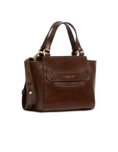 Borsa a mano in pelle con tracolla The Bridge Lucrezia – Moka/Oro - foto 2
