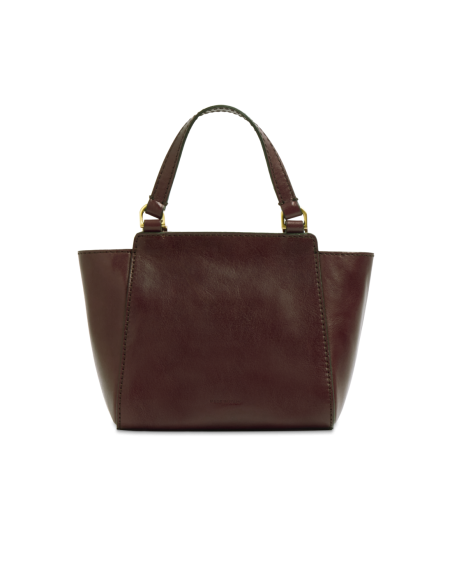 Borsa a mano in pelle con tracolla The Bridge Lucrezia – Moka/Oro - foto 3