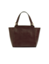 Borsa a mano in pelle con tracolla The Bridge Lucrezia – Moka/Oro