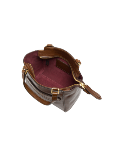 Borsa a mano in pelle con tracolla The Bridge Lucrezia – Moka/Oro - foto 4
