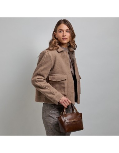 Borsa a mano in pelle con tracolla The Bridge Lucrezia – Moka/Oro - foto 6