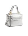 Borsa a mano in pelle laminata argento con tracolla The Bridge Lucrezia – Argento/Oro Borsa a mano in pelle laminata argento con tracolla The Bridge Lucrezia – Argento/Oro
