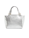 Borsa a mano in pelle laminata argento con tracolla The Bridge Lucrezia – Argento/Oro Borsa a mano in pelle laminata argento con tracolla The Bridge Lucrezia – Argento/Oro