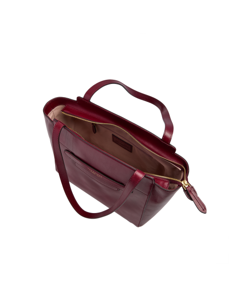 Borsa shopper in pelle The Bridge Lucrezia – Barolo/Oro - foto 4